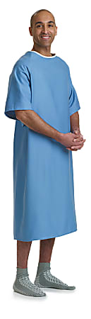 Medline Hyperbaric Patient Gowns, 63", Blue, Pack Of 12