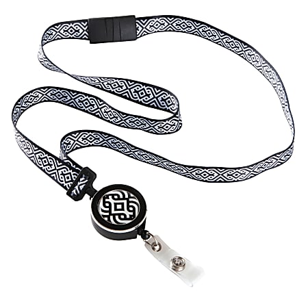 ID Avenue 3-In-1 Lanyard, 19", Black/White