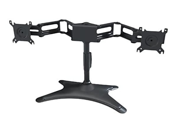 DoubleSight DS-224STB - Stand - Tilt & Swivel - for 2 LCD displays - black - screen size: up to 24" - desktop stand - TAA Compliant