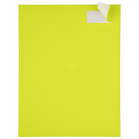 JAM Paper Mailing Address Labels Rectangle 1 x 2 58 Neon Yellow Pack Of