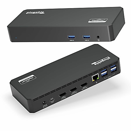Plugable USB C Triple Display Docking Station with Laptop Charging,  - UD3900PDZ