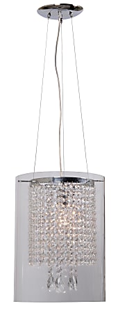 Kenroy Monroe Hanging Pendant Lamp, 1-Light, 16"H, Clear Shade, Silver Base