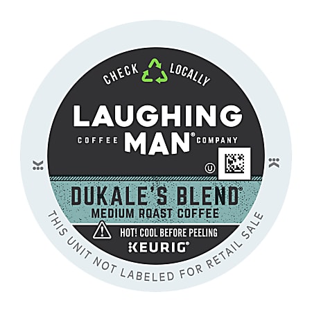 Laughing Man Single-Serve Coffee K-Cup® Pods, Medium Roast, Dukale's Blend, Carton Of 22