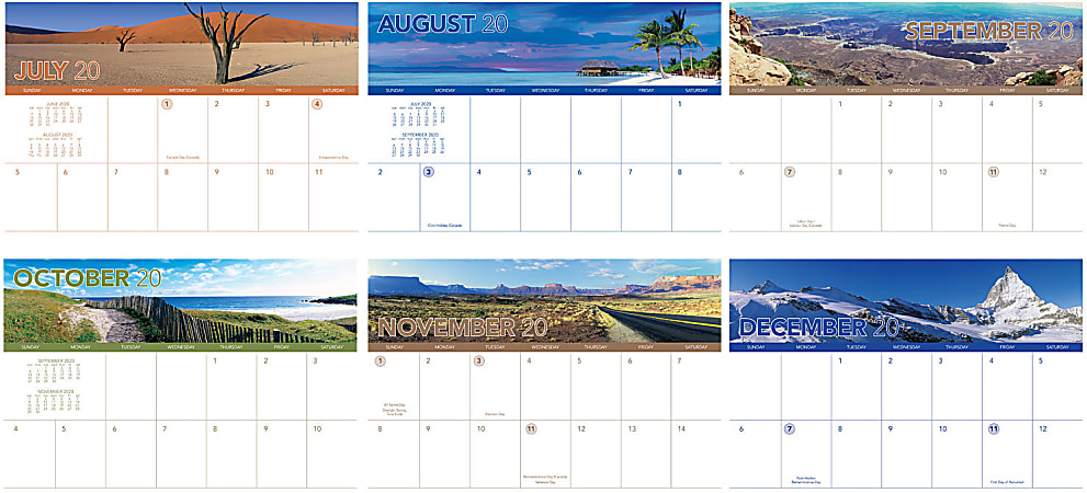 Panoramic Memo Stapled Wall Calendar Office Depot