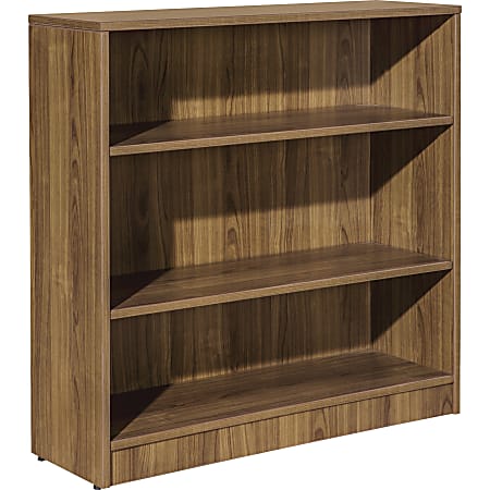 Lorell® 36"H 3-Shelf Bookcase, Walnut