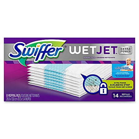 Swiffer® WetJet™ Cleaning Pads, 10", White, Pack Of 14 Pads