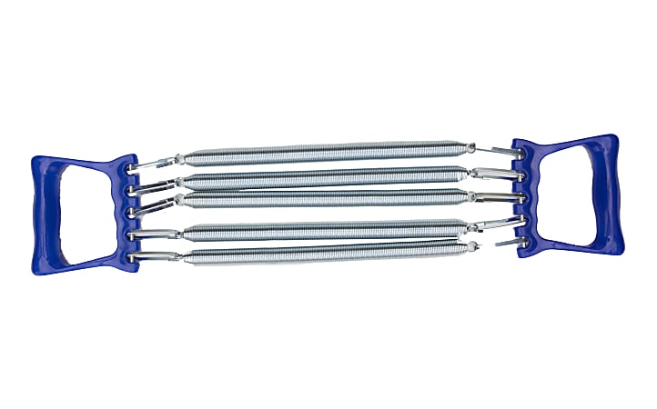 Mind Reader 5-Spring Metal Chest Expander, 4-1/2"H x 21"W x 3/4"D, Blue