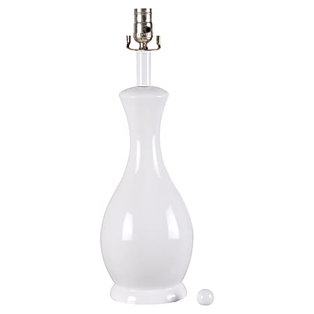 Kenroy Home Miller Fashion Match Table Lamp Base, 28"H, White Gloss