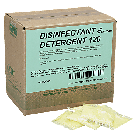 SKILCRAFT® Broad Spectrum Dual Quaternary Disinfectant Cleaner, 50 Oz, Case Of 100 (AbilityOne 6840-01-367-2914)