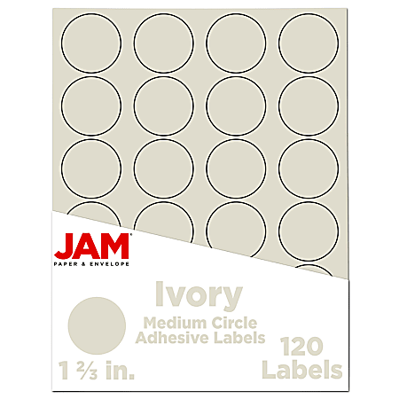 JAM Paper® Circle Label Sticker Seals, 1 2/3