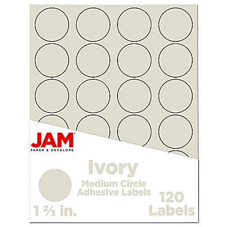 JAM Paper® Circle Label Sticker Seals, 1 2/3",