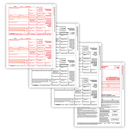 ComplyRight® 1099-MISC Tax Forms, 4-Part, 2-Up, Copies A/B/C, Laser, 8-1/2" x 11", Pack Of 25 Form Sets