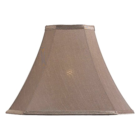 Kenroy Home Fashion Match Fabric Cut Corner Square Lamp Shade, 11" H x 15"W, Taupe