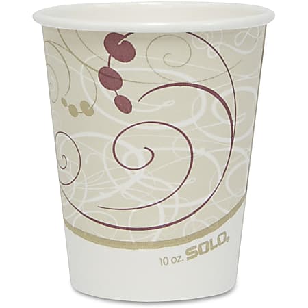 Solo Cup Poly Lined Hot Paper Cups - 10 fl oz - 50 / Pack - Beige - Paper, Polyethylene - Hot Drink, Coffee, Tea, Cocoa