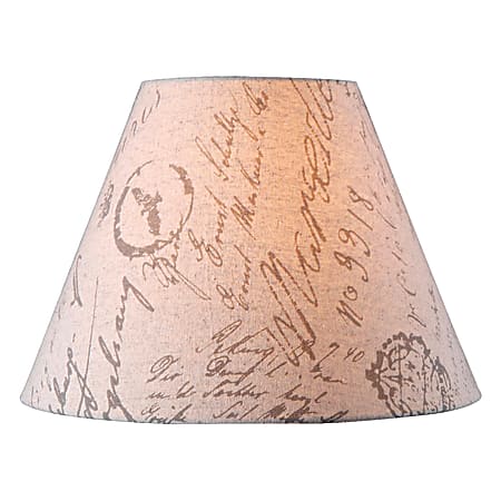 Kenroy Home Fashion Match French Print Fabric Bell Lamp Shade, 12"H, Taupe