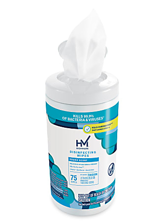 Highmark Disinfectant Wipes White Container Of 75 Office Depot