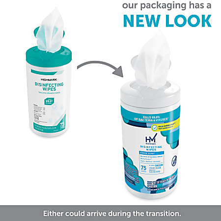 Highmark Disinfectant Wipes White Container Of 75 - Office Depot