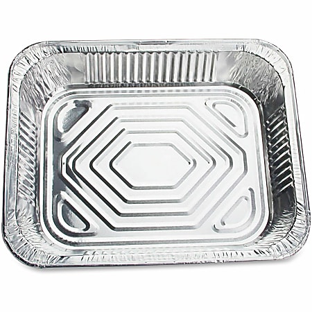 Genuine Joe Half-size Disposable Aluminum Pan - Cooking, Serving - Disposable - Silver - Aluminum Body - 100 / Carton Genuine Joe Half-size Disposable Aluminum Pan - Cooking, Serving - Disposable - Silver - Aluminum Body - 100 / Carton