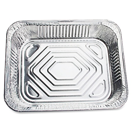 Genuine Joe Half size Disposable Aluminum Pan Cooking Serving Disposable  Silver Aluminum Body 100 Carton - Office Depot