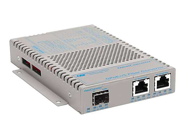 Omnitron OmniConverter GPoE+/S - Fiber media converter - GigE - 10Base-T, 100Base-TX, 1000Base-T, 1000Base-X, 100Base-X - RJ-45 / SFP (mini-GBIC)