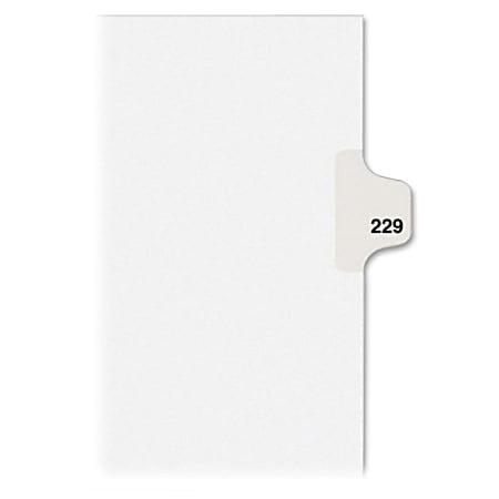 Avery Individual Side Tab Legal Exhibit Dividers - 1 Printed Tab(s) - Digit - Exhibit 229 - 8.50" Divider Width x 11" Divider Length - Letter - White Paper Divider - Paper Tab(s) - 25 / Pack