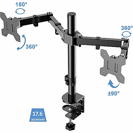 Rocelco RDM2 Desk Mount for LCD Monitor, LED Monitor, Display Stand - Height Adjustable - 2 Display(s) Supported - 13