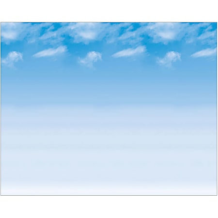 Pacon Fadeless Bulletin Board Art Paper, Wispy Clouds, 48" x 12', Pack Of 4 Rolls