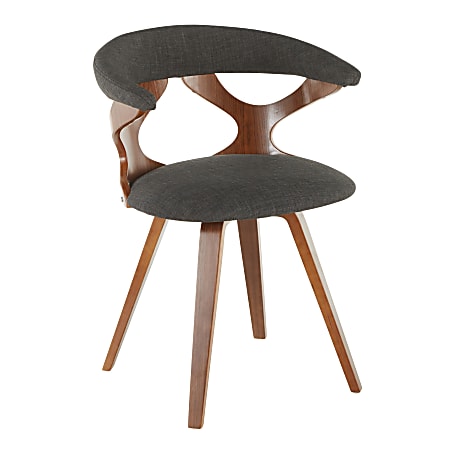 LumiSource Gardenia Chair, Charcoal Seat/Walnut Frame
