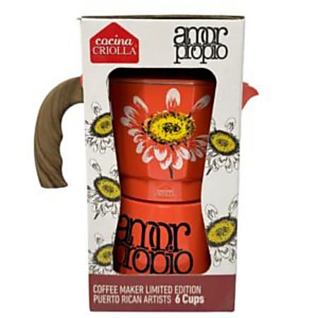 Cocina Criolla 6-Cup Stovetop Aluminum Greca, Puerto Rican Artists Edition: Ancadez