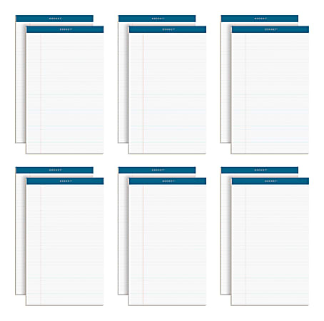 TOPS™ Double Docket™ Writing Pads, 8 1/2" x 14", Legal Ruled, 50 Sheets, White, Pack Of 12 Pads
