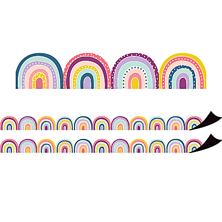 Teacher Created Resources Magnetic Border, Oh Happy Day Rainbows, 24' Per Pack, Set Of 2 Packs