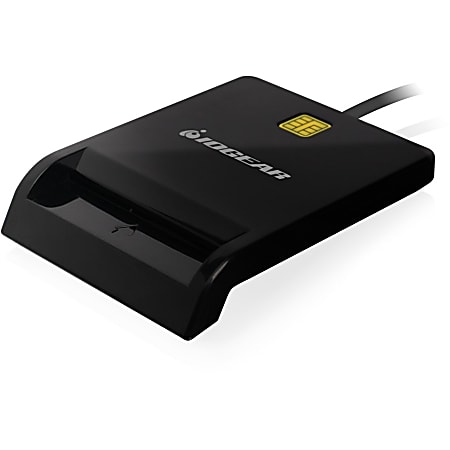 IOGEAR USB Smart Card Reader (Non-TAA) - Contact - Cable - USB 2.0 - Black