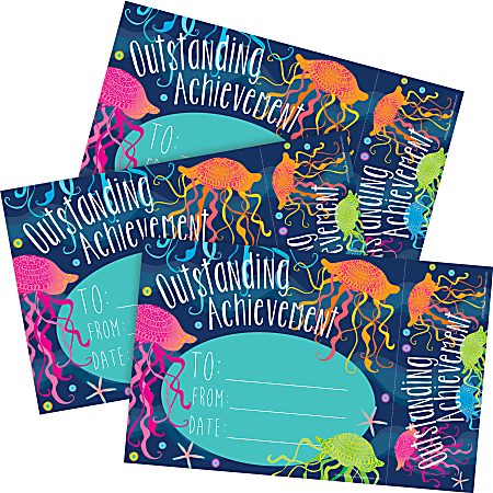 Barker Creek Kai Ola Awards & Bookmarks Set, 8-1/2" x 5-1/2", Outstanding Achievement, Set Of 90 Awards