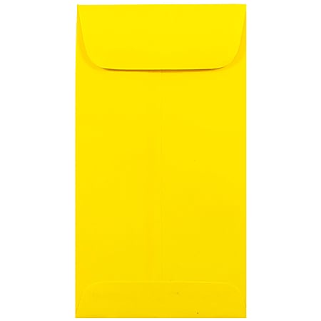 JAM PAPER #7 Coin Business Colored Envelopes, 3 1/2 x 6 1/2, Yellow Recycled, 25/Pack