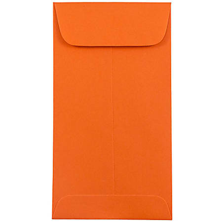 JAM Paper® Coin Envelopes, #7, Gummed Seal, 30% Recycled, Orange, Pack Of 25