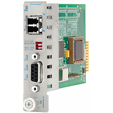 Omnitron iConverter RS-422/485 Serial to Fiber Media Converter DB-9 LC Single-Mode 60km Module - 1x RS-422/485; 1x LC Single-Mode - 8787-2