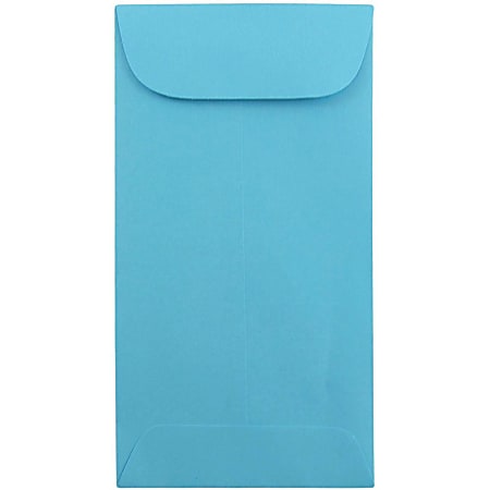 JAM PAPER® #7 Coin Business Colored Envelopes, 3 1/2" x 6 1/2", Blue, Pack Of 25