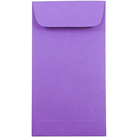 JAM PAPER #7 Coin Business Colored Envelopes, 3 1/2 x 6 1/2, Violet Purple Recycled, 25/Pack