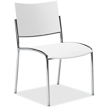 Mayline Escalate Series Stackable Bistro Chair WhiteSilver Set Of