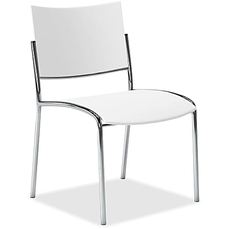Mayline® Escalate Series Stackable Bistro Chair, White/Silver,
