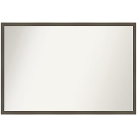 Amanti Art Non-Beveled Rectangle Wood Framed Bathroom Wall Mirror, 25-1/2” x 37-1/2”, Svelte Clay Gray