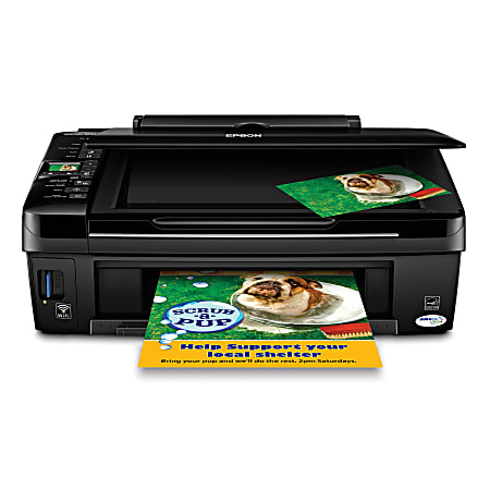 Epson Stylus NX420 Wireless Color All In One Printer Copier Scanner Office Depot