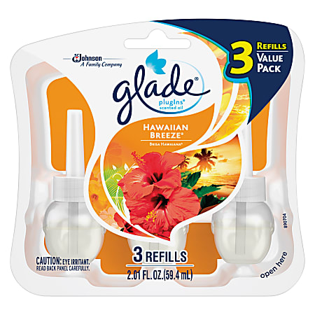 Glade PlugIns Scented Oil Variety Pack, Hawaiian Breeze, Pack Of 3