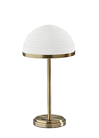 Adesso® Juliana LED Table Lamp with Smart Switch, 21”H, Frosted Shade/Antique Brass Base
