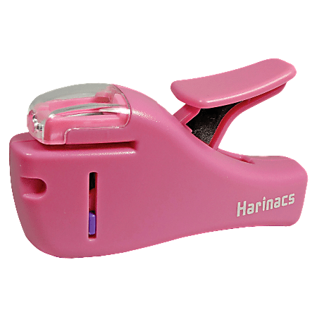 Kokuyo Compact Staple-Free Stapler, 3 7/16" x 1" x 2", Light Pink