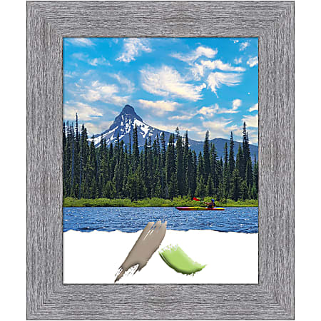Amanti Art Picture Frame, 21" x 25", Matted For 16" x 20", Bark Rustic Gray