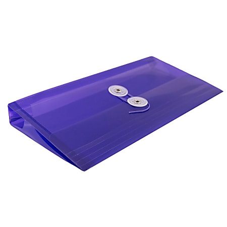 JAM Paper Booklet Plastic Envelopes 10 Button String Closure Purple ...