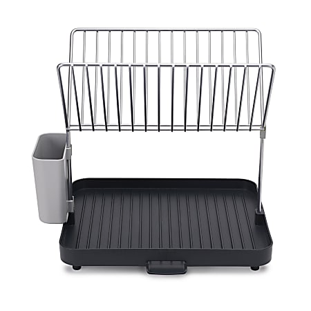 Joseph Joseph Y-Rack 2-Tier Dish Rack, 14”H x 12”W x 11-1/8”D, Gray
