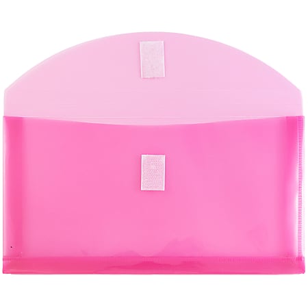 JAM PAPER Plastic 3 Hole Punch Binder Envelopes With Hook & Loop