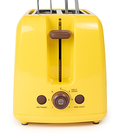 Nostalgia Electrics Deluxe Extra Wide Slot Grilled Cheese Sandwich Toaster With Easy Clean Toasting Baskets Yellow ODP Business Solutions